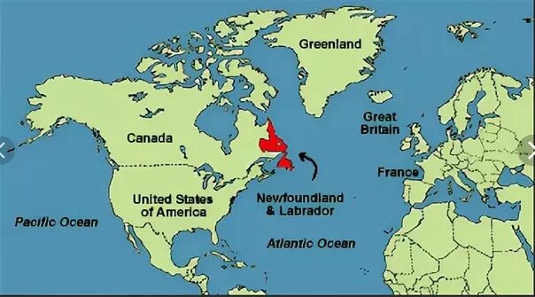 Где остров ньюфаундленд. Остров ньюфаундленд на карте. Ньюфаундленд на карте Северной Америки.