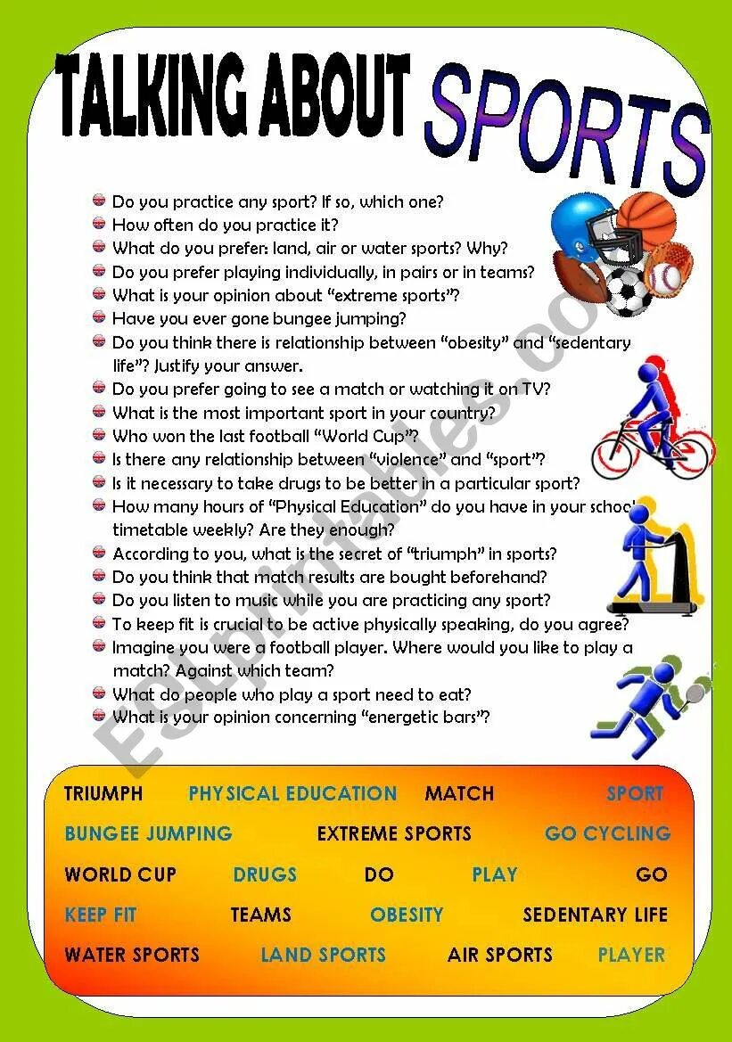 Спорт Worksheets. Sport Worksheets for Kids. Виды спорта Worksheet. Вопросы about Sports. Places to do sport