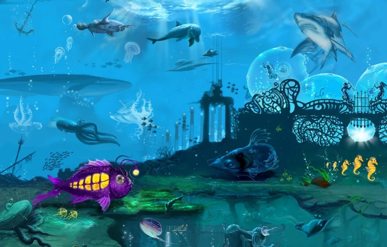 Рисунок на тему подводное царство. Художник : дэвид миллер (david miller). Тайна глубин. Тайна глубины рисунок. Тайна глубины рисунок.