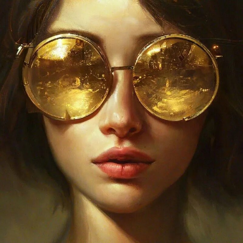 девушка в круглых очках. в золотых очках. очки asos design. Ray-ban 2180 highstreet 601/71. в золотых очках.