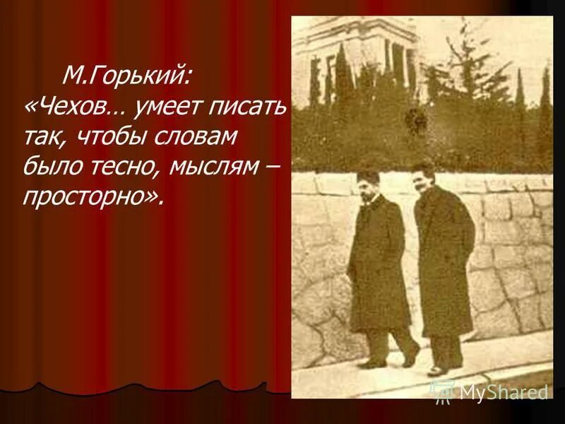 как горький и чехов отнеслись к товарищу