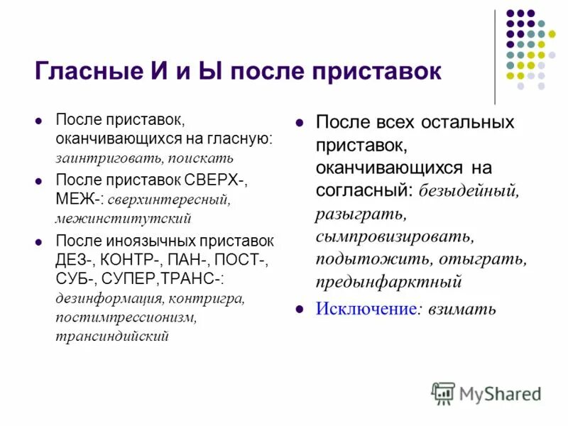 Правописание и ы после приставок правило. Правописание и ы после приставок. Гласные ы и и после приставок. Правописание гласных и ы после приставок на согласную.