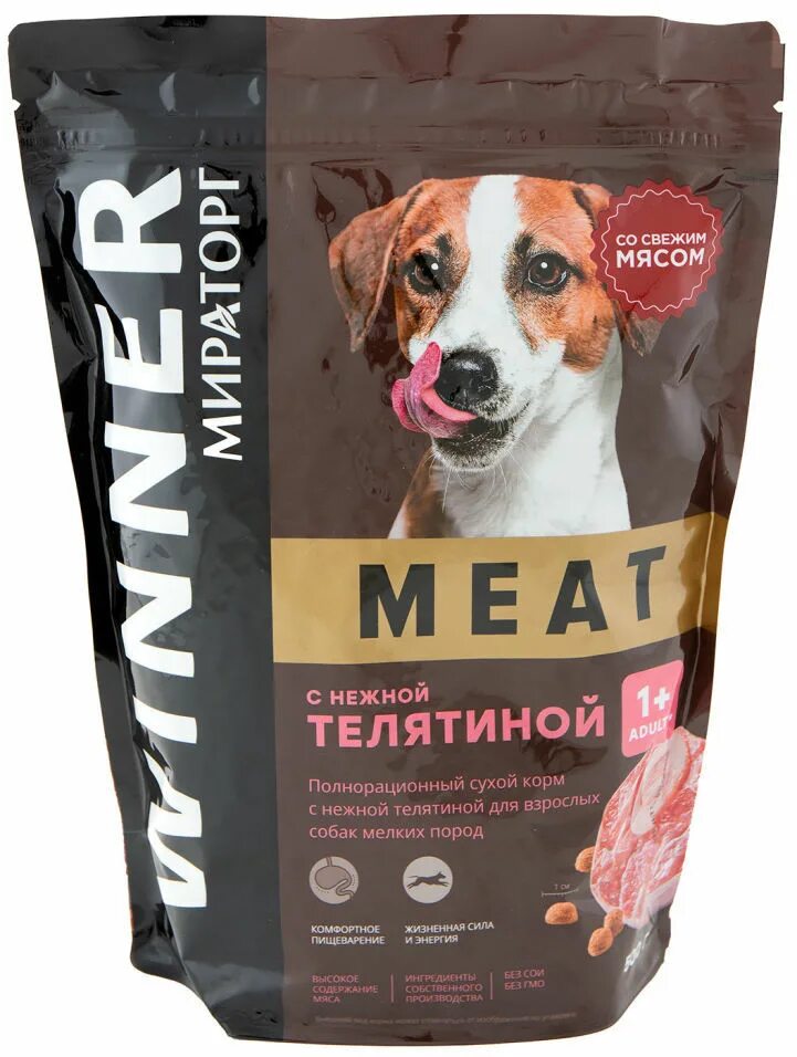 Winner meat для собак с нежной телятиной. Winner meat корм для взрослых собак м/п с нежной телятиной 500. Сухой корм для собак winner телятина 500 г (для мелких пород). Винер для собак 500г с нежной телятиной.