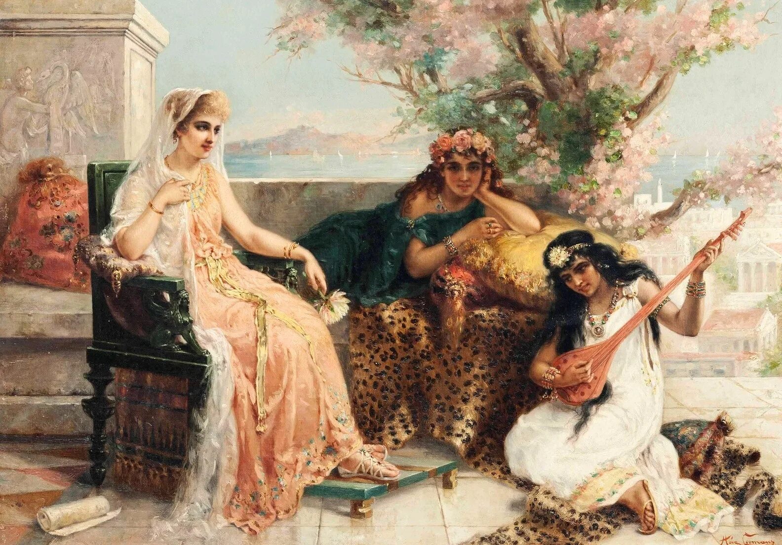 Античные образы. Жозеф Команс (Pierre Olivier Joseph Coomans), 1816.... Diana Coomans. Pierre Olivier Joseph Coomans (Belgian, 1816–1889) девушка с цветами. Пьер Оливье Команс.