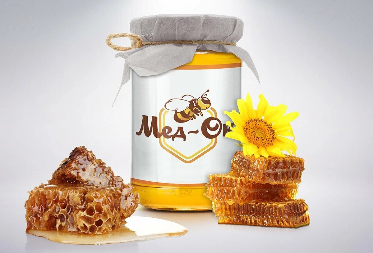 Honey медовый. Мед. Продукты пчеловодства. Мёд натуральный. Реклама меда.