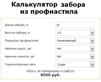 Калькулятор стоимости метра