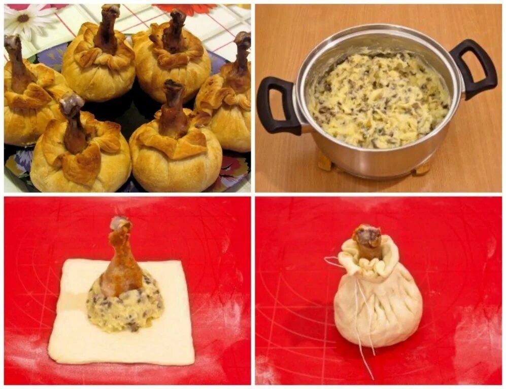 Куриные ножки в мешочке в духовке. Куриные голени в слоеном тесте. Курица в мешочке. Куриные ножки в конвертиках из слоеного. Куриные ножки в тесте в духовке с картошкой.