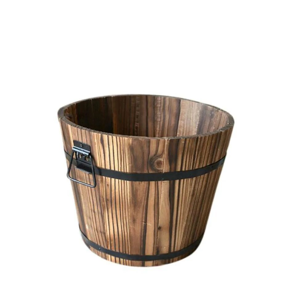 Горшок Planter Barrel. Кашпо декоративное ('кадушка круглая' l12,5w12,5h10 см). Деревянное ведро. Деревянные Кадки для цветов. Маленькая кадка