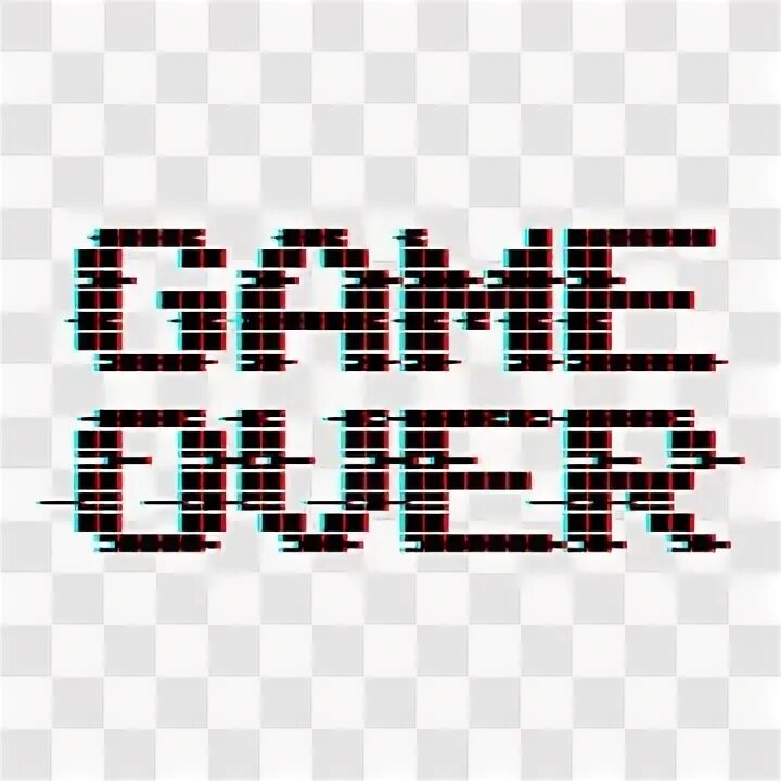 Game over Glitch PNG. Game over PNG.