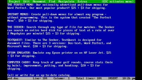 Ms dos word