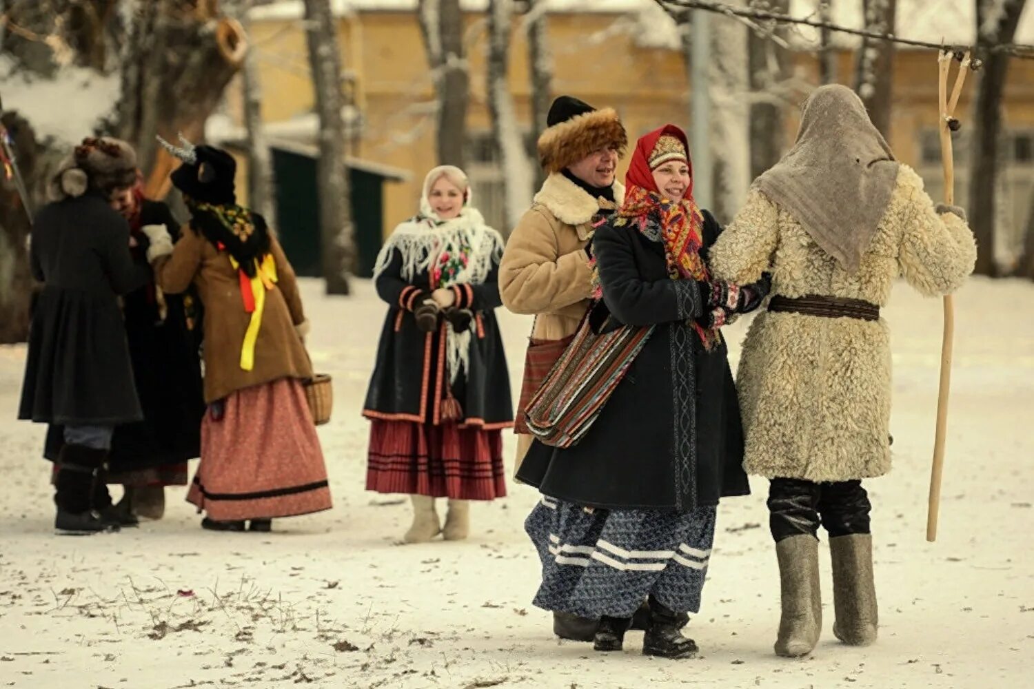 Масленичные колядки. Зимние Святки. Святочные гуляния. Зимние гуляния. Святки в Витославлицах.