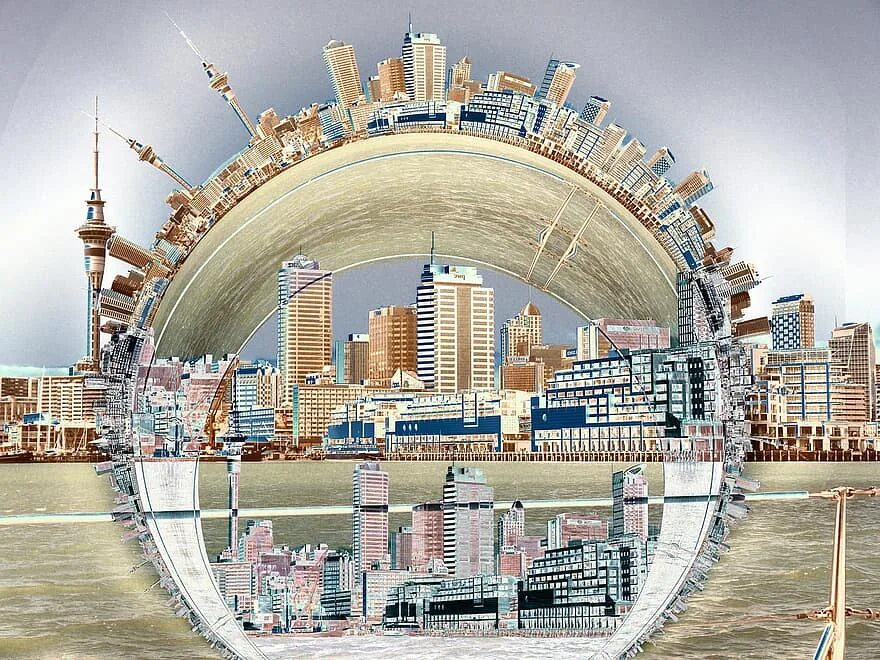 Круглый город. Круглая арка в городе. Города в круглой форме. Глобальный город.