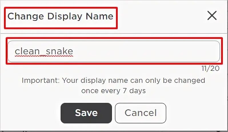 Display name