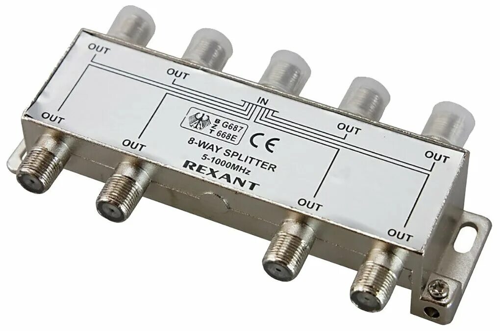 Краб тв. Телевизионный антенный разветвитель Rexant 2-way Splitter (5-1000mhz).. Делитель ТВ X 2 + 3шт. F "Box" 5-1000 МГЦ "Silver" Rexant (05-6101). Делитель ТВ Х 8 под f разъем 5-2500 МГЦ Спутник Rexant. Делитель твх6 под f разъем 5-1000 МГЦ Rexant 05-6004.