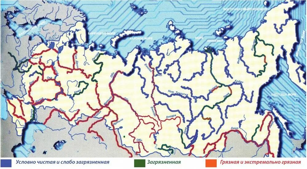Карта россии с названиями рек и озер