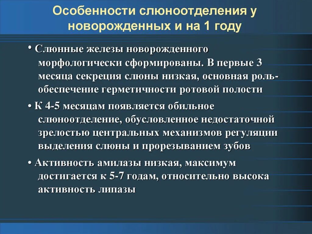 Особенности слюны