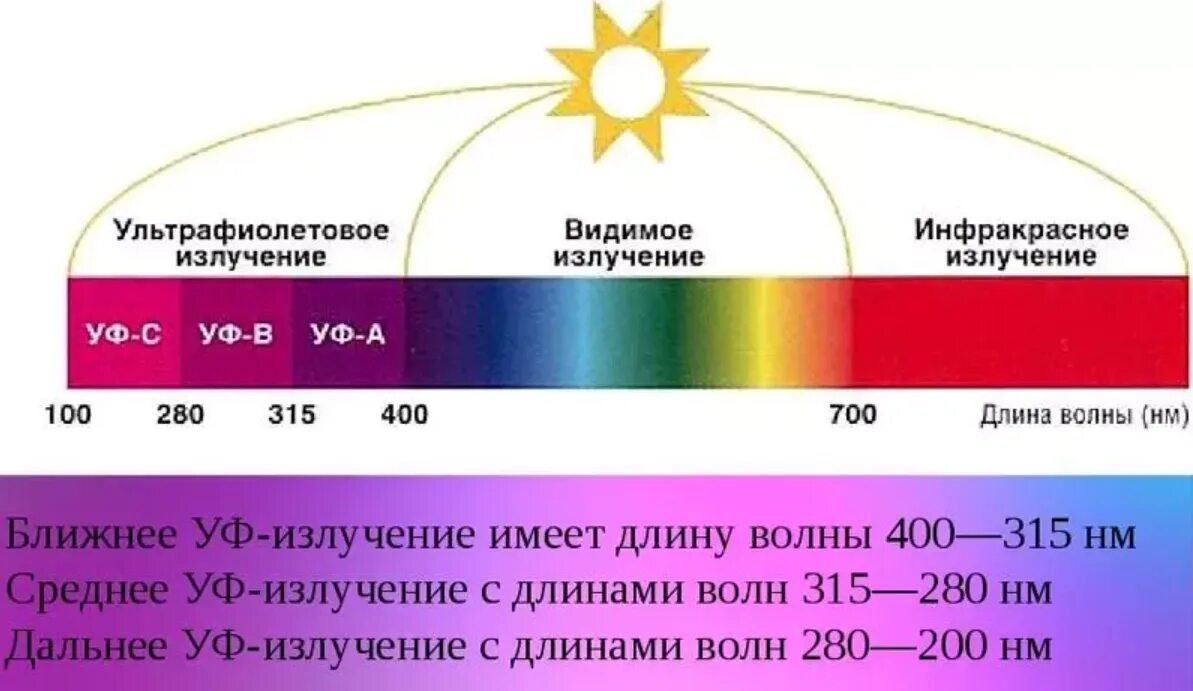 Ультрафиолетовое излучение частота ггц. Диапазон УФ излучения длина волны. Диапазон спектра ультрафиолетового излучения. Длина волны ультрафиолетовой области спектра. Диапазон длин волн ультрафиолетового излучения.