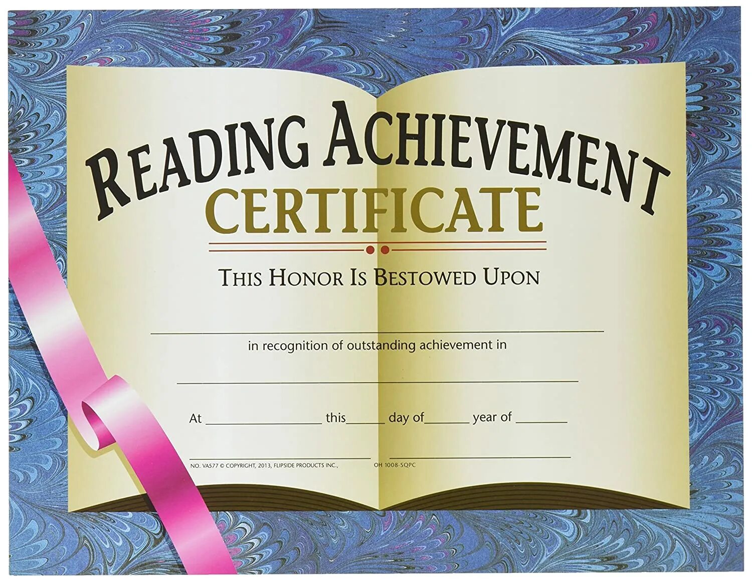 Reading certificate. Certificate for outstanding achievement. Certificate for in reading. Certificate for the book.