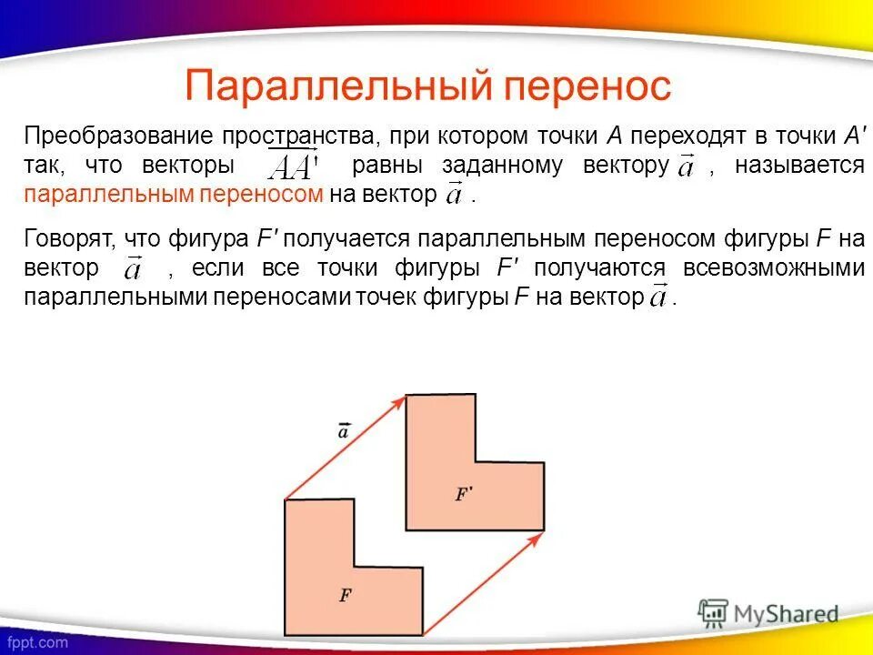 Параллельный перенос точки относительно прямой