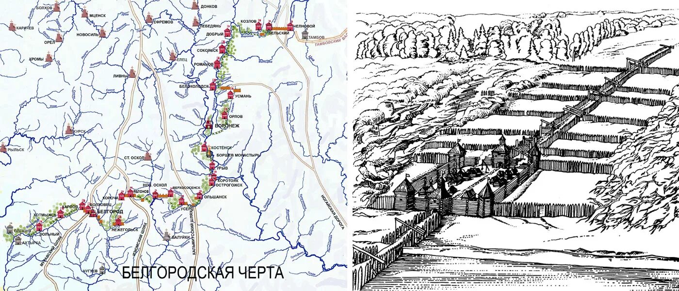Строительство изюмской засечной черты укрепление южных границ. Белгородская засечная черта белгород. белгород крепость засечной черты. засечная белгородская черта сторожевые башни. белгородская засечная черта 17 века карта.