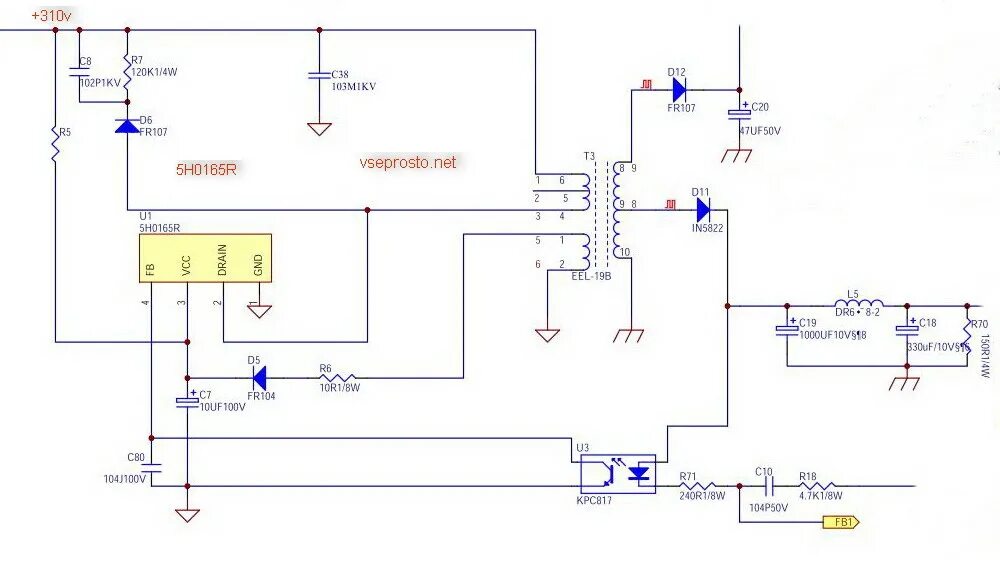 5h0165r схема блока питания Ответы : ремонт блока питания CODEGEN_300X_V2.03_300W