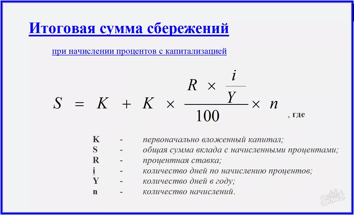 Банк с ежемесячной капитализацией. Как посчитать проценты по вкладу формула. Формула расчета капитализации процентов по вкладу. Как рассчитать годовой процент по вкладу формула. Формула расчета годовых процентов по вкладу.