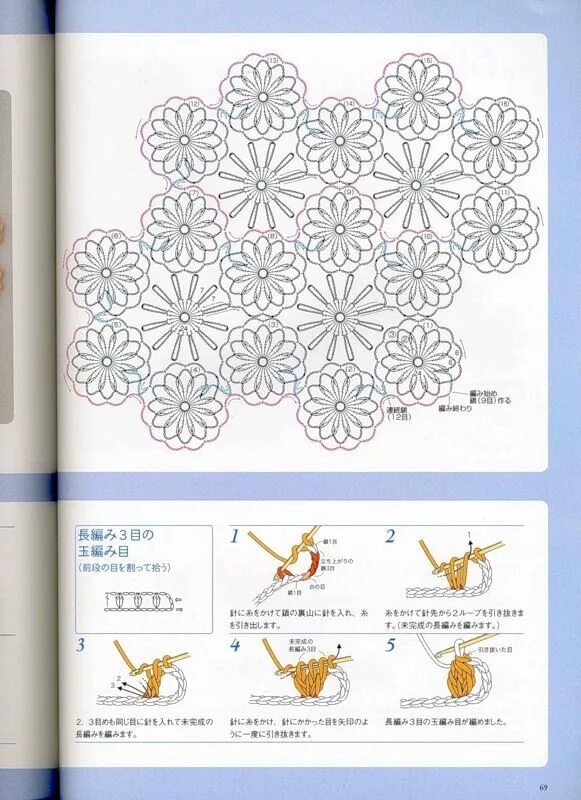 Безотрывное вязание крючком схемы и описание Continuous Crochet Motifs 2016  Crochet motif, Crochet stitches pat