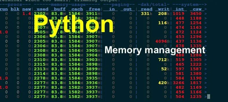 Python Memory Management. Автоматическое управление памятью Python. Выделение памяти в питоне. Эффективная память в питоне.