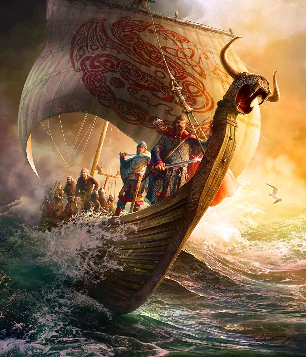 Ладья море. Дракар викингов. Викинги сражение дракар. Корабль викингов Drakkar. Ладья Драккар викингов.