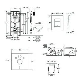 Комплект инсталляция унитаз grohe solido