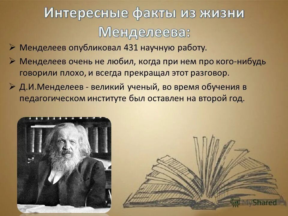 Интересные факты про Менделеева. Интересные факты Дмитрия Ивановича Менделеева.