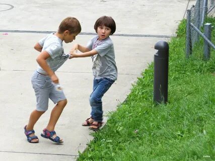 Small boys fight