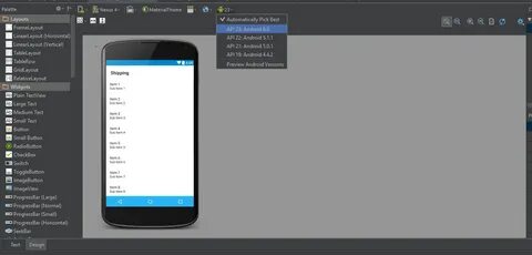 Exception during layout rendering Android N Android Studio SDK tools 24.4.1 - St