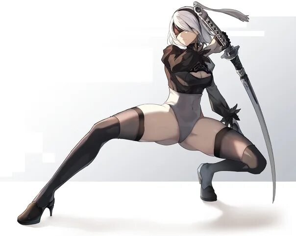 Играл в NieR: Automata? Смотри - сама 2B YoRHa в моей постели