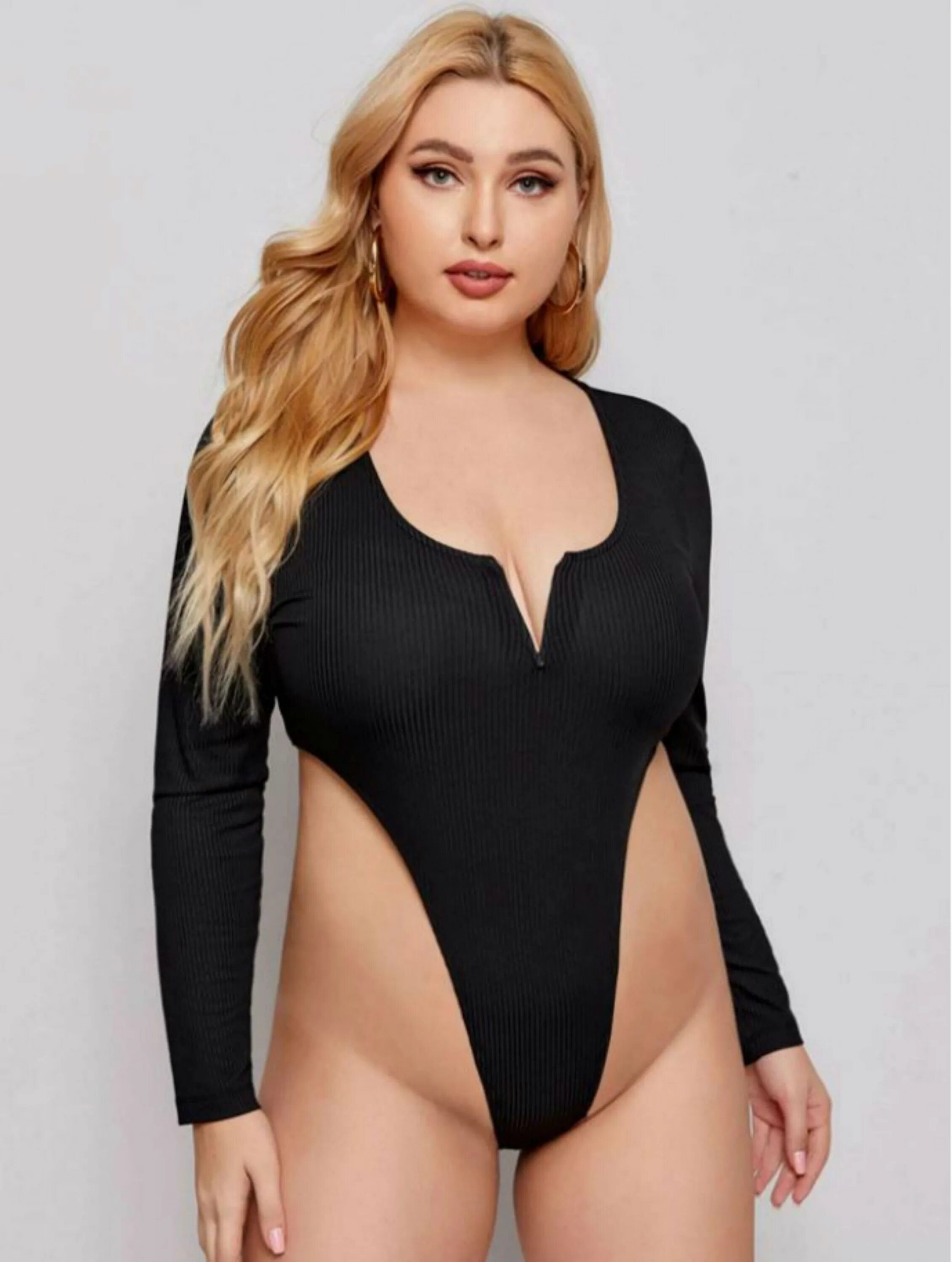 New body 1 1. Plus v-Bar High Cut Bodysuit.