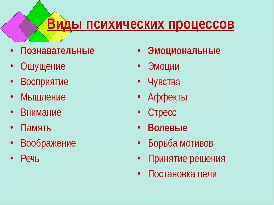 8 познавательных процессов. Виды психических процессов. Виды познавательных психических процессов. Виды психологических процессов. Познавательные психологические процессы.