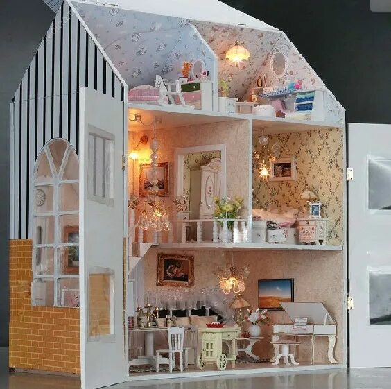 Кукольный домик Luxury Dollhouse. Домик клеить набор. Клеим домик и мебель купить. Клеил домик