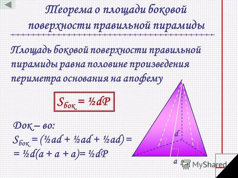 Произведение периметра основания на высоту