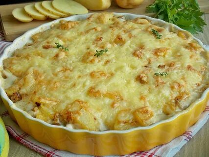 Запеканка с картошкой грибами и сыром