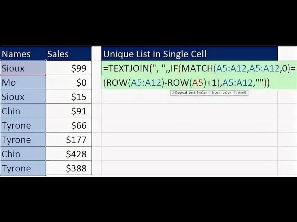 List unique. List unique