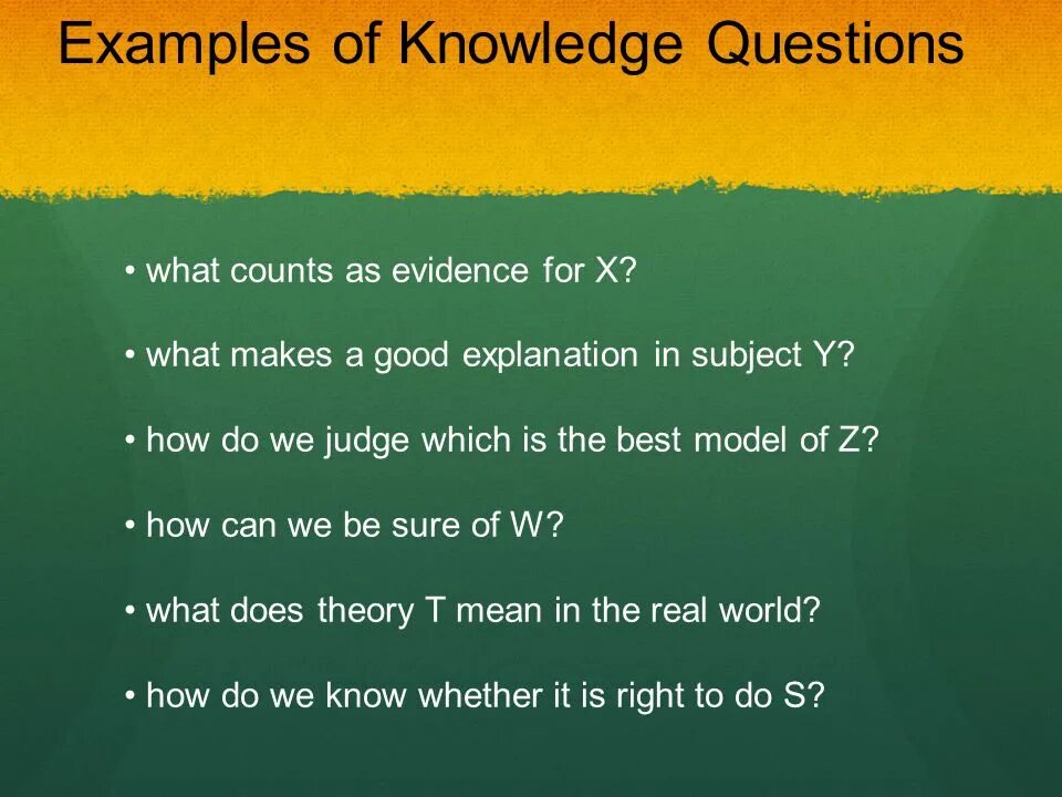 Knowledge question