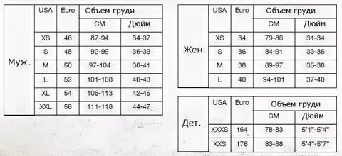 Как подобрать размер жилета