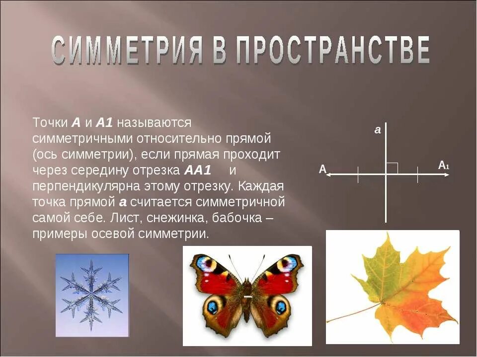 Осевая симметрия вид. Симметрия в пространстве. Симметричные фигуры в природе. Симметрия в пространстве примеры. Симметрия точек в пространстве.