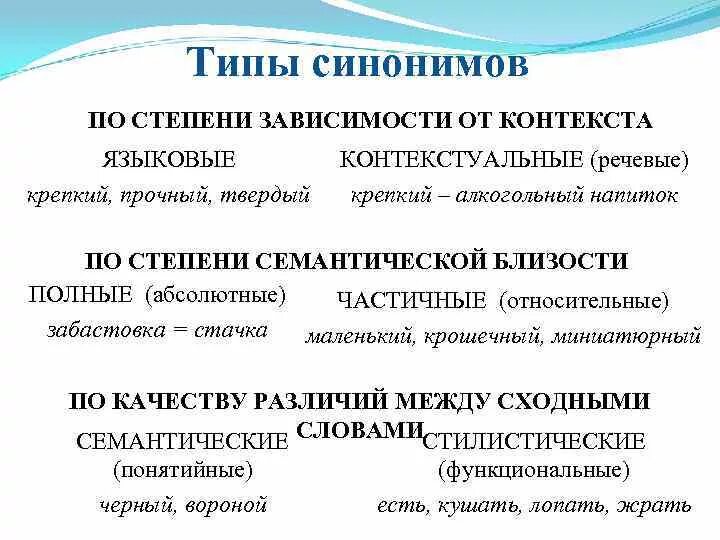 5 видов синонимов