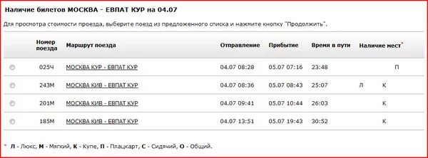 Билеты на поезд Москва Евпатория.