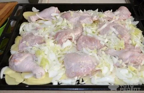Курица со свежей капустой