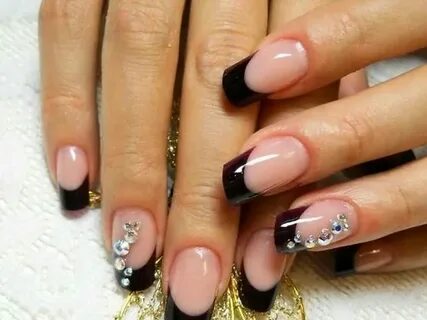 Ногти дизайн черные новинки френч