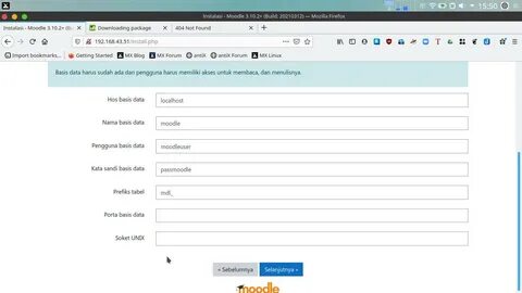 Singkronisasi Data Komputer Dengan MEGA Cloud. isi nama database moodle