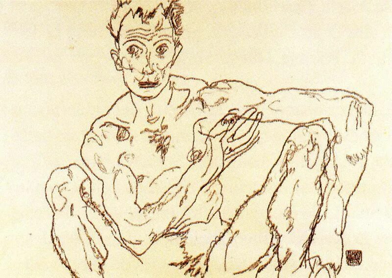 Эгон и дончи. Эгон шиле художник. шиле эгон автопортрет, 1917.