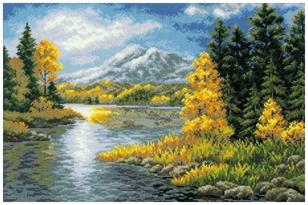 Картины пейзажи купить. Риолис 1235 озеро в горах. Риолис набор для вышивания крестом горное озеро 60 x 40. Риолис (Сотвори сама) 1235 озеро в горах. Вышивка Риолис озеро в горах.